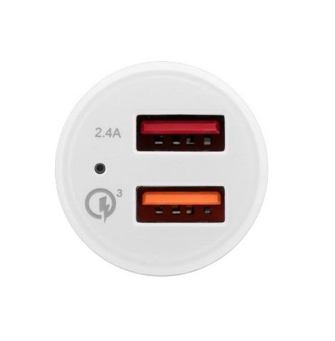3sixT Fast Car Charger 5.4A Dual Port USB Adapter with 1m Micro USB Cable - Quick Charge for iPhone Android Smartphones While Driving