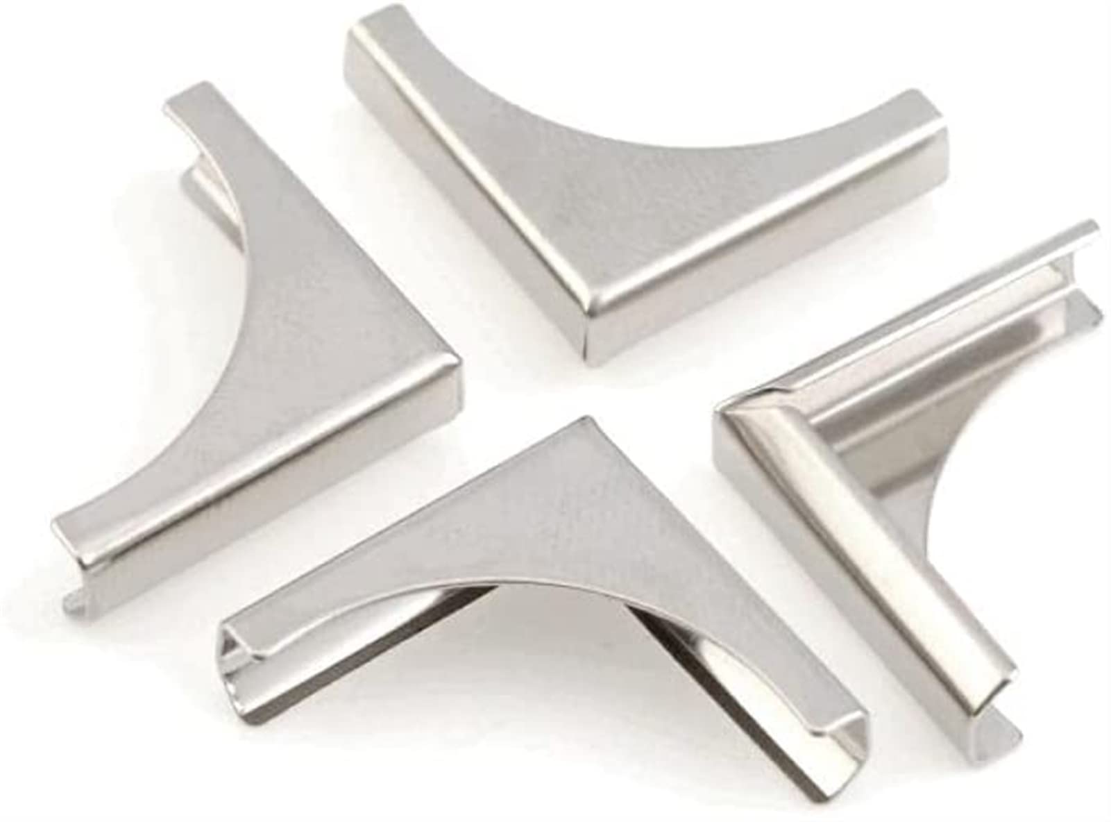 YANMAN Antique Bronze/Silver Metal Corner Protectors - 50 PCs Carved Pattern Book & Album Guards (28x20mm, Rhodium Finish) for Furniture, Folders, Menus & Decorative Edge Protection