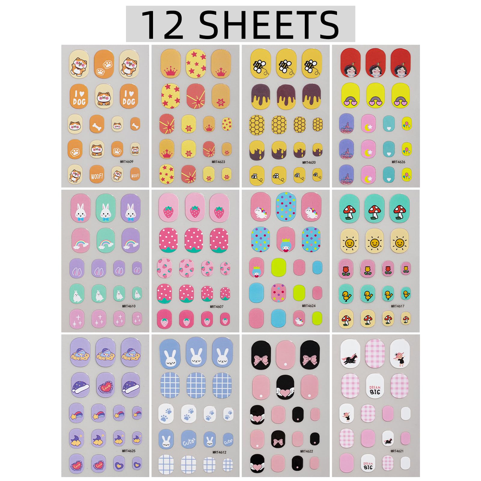 Colorful Self-Adhesive Nail Stickers for Kids & Girls - Fun Nail Art Wraps for Parties, Playdates & Special Occasions