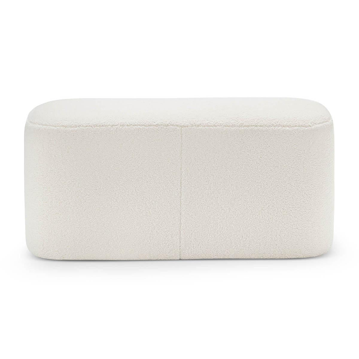 Ayla Boucle Rectangle Ottoman - Modern Upholstered Storage Bench for Living Room, Bedroom & Entryway - Soft Velvet Fabric with Sturdy Wooden Legs - Perfect for Extra Seating & Home Decor