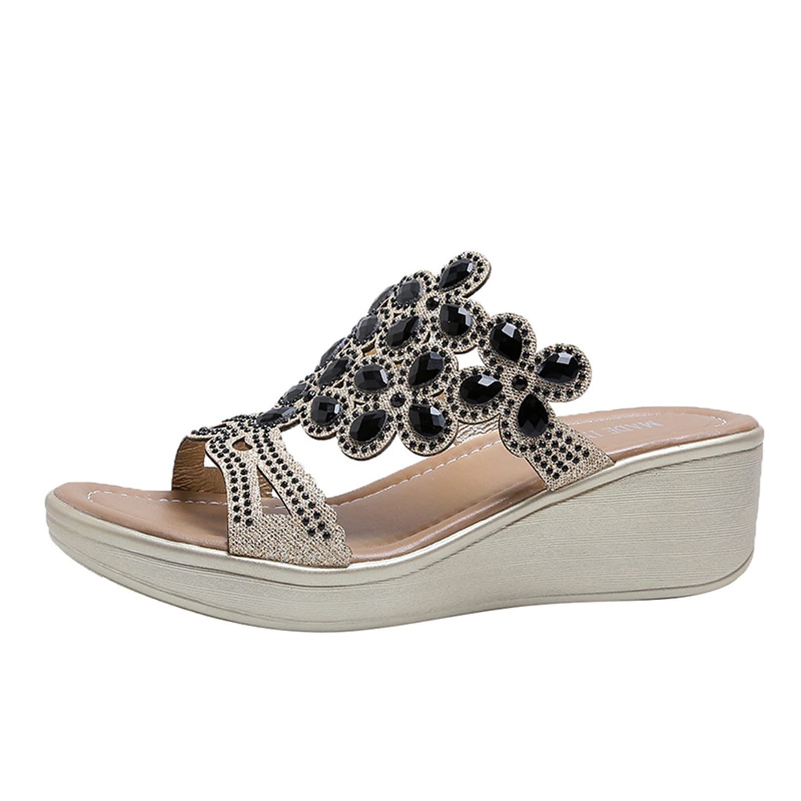 Bohemian Women's Wedge Sandals with Double Strap - Comfortable Slope Heel Casual Beach Shoes for Summer | Perfect for Vacation, Walking, and Outdoor Activities