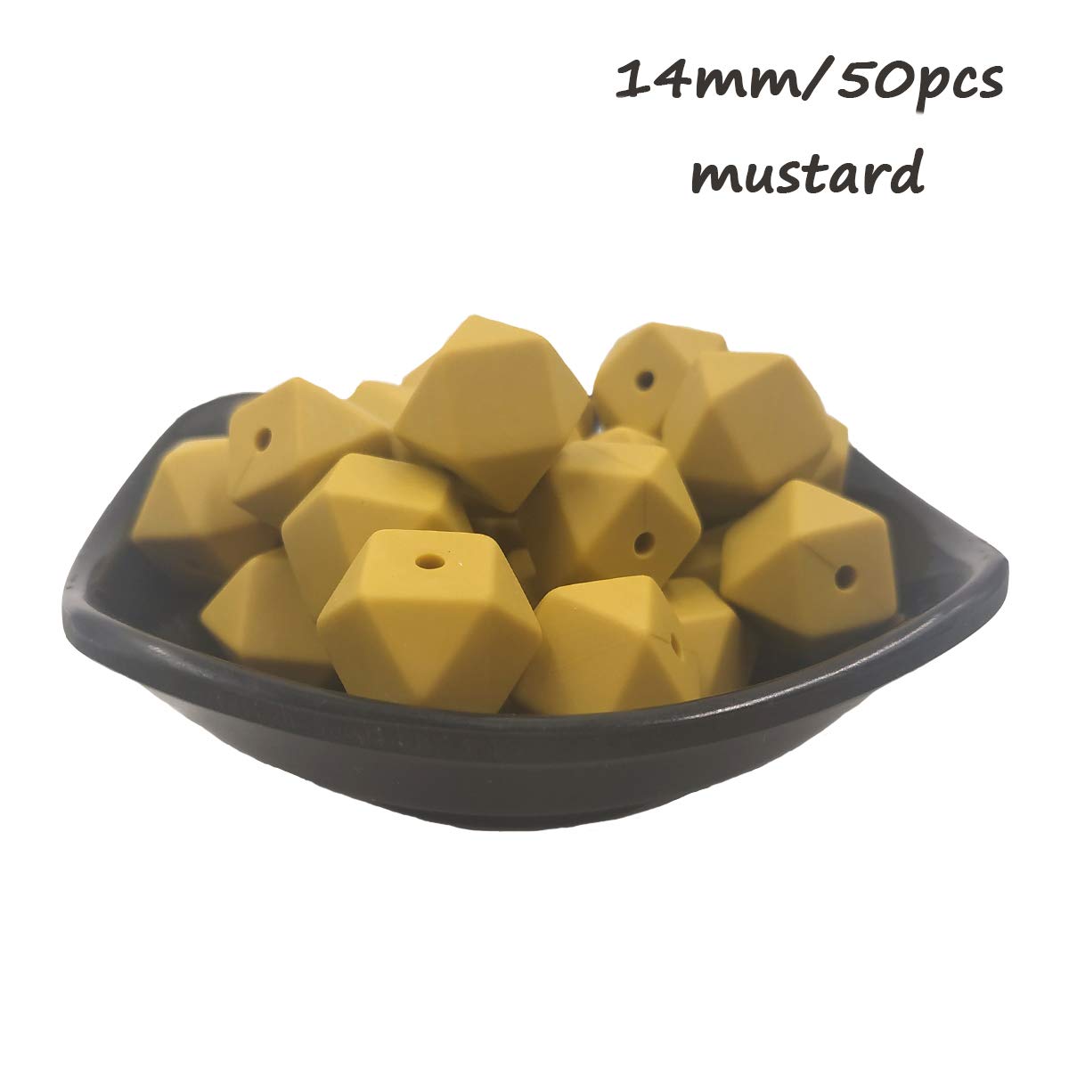 14mm Hexagonal Silicone Beads for DIY Jewelry & Keychains - 50pcs Bulk Craft Beads for Women