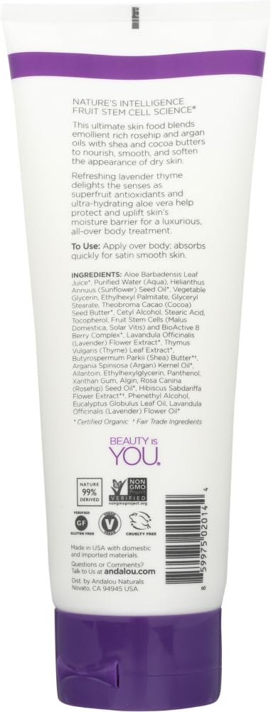Lavender Tyme Moisturizing Body Lotion 8oz - Hydrating & Soothing Dry Skin for Women & Men - Perfect for Daily Use, After Shower & Bedtime Relaxation