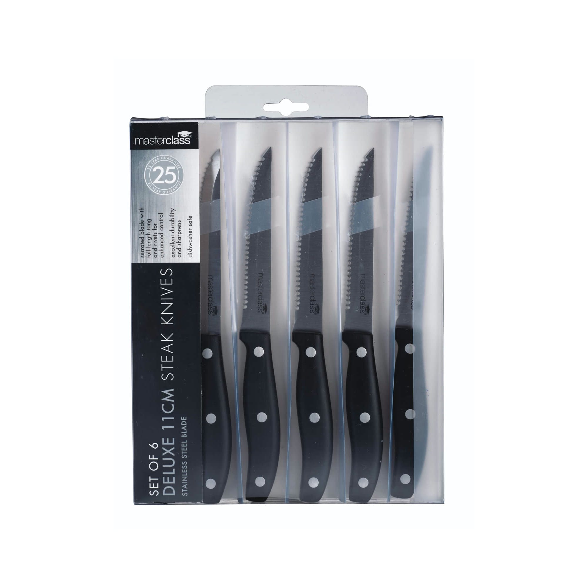 Premium 6-Piece Steak Knife Set - High-Quality Stainless Steel Blades with Ergonomic Handles - Perfect for Steak Dinners, BBQ Parties & Fine Dining at Home