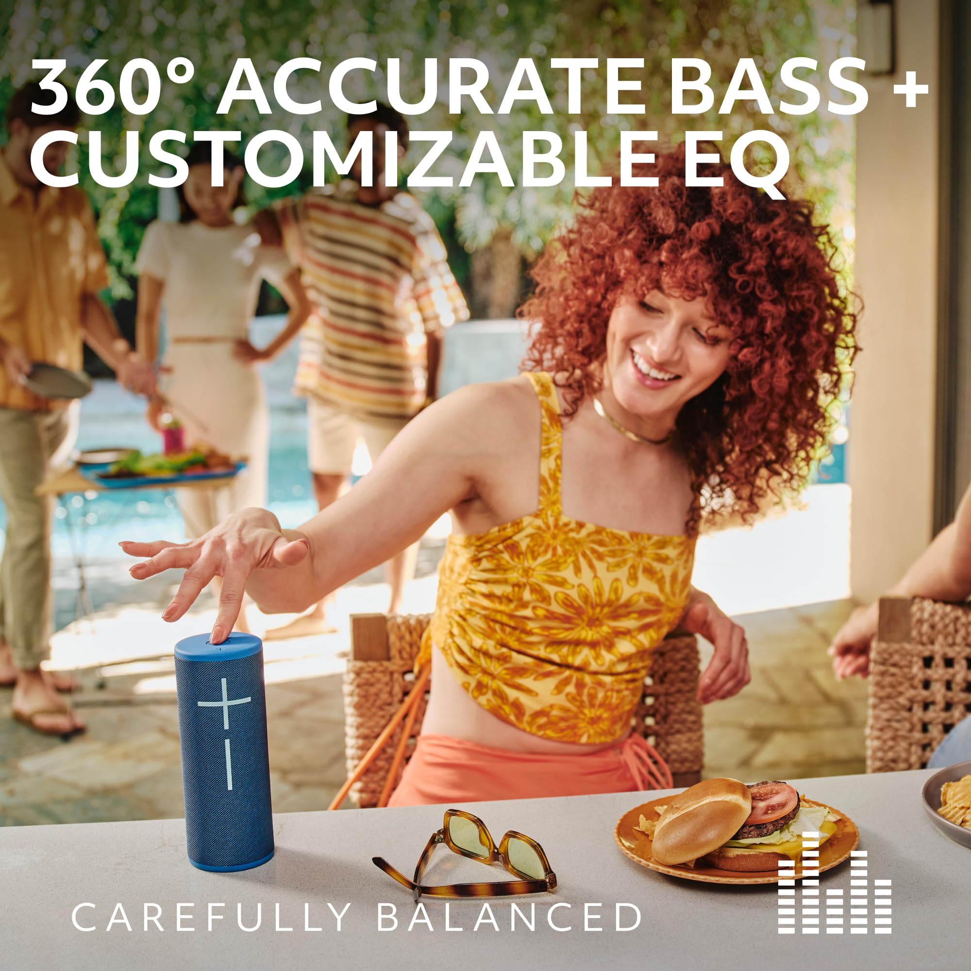 Ultimate Ears Boom 4 Portable Waterproof Bluetooth Speaker - 360° Immersive Sound, 15H Battery, 147ft Range | Perfect for Beach, Pool Party, Outdoor Adventures & Home Use (Blue)