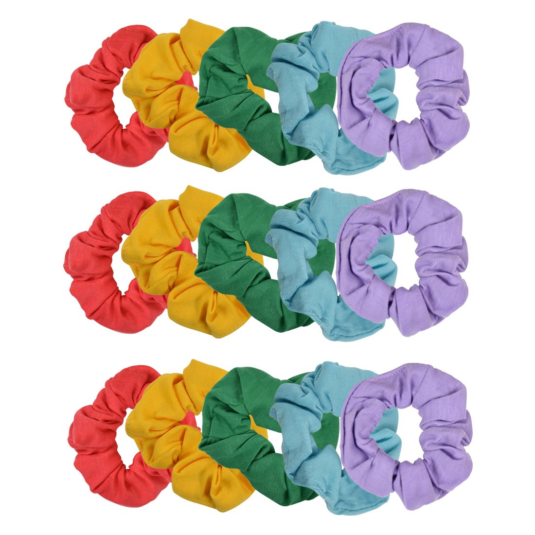15 Pack Solid Color Scrunchies for Women - Soft Hair Ties for Workout, Office, and Everyday Style