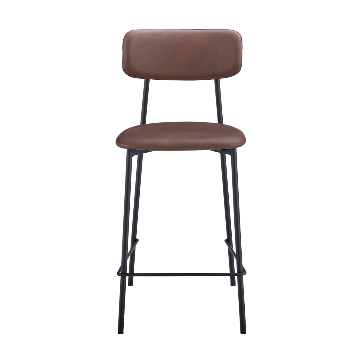 Premium Bailey Leatherette Bar Stools - Set of 2, Adjustable Height Counter Stools with Padded Seats for Kitchen Island, Breakfast Bar & Home Decor - Modern PU Leather Barstools for Dining & Entertainment Areas