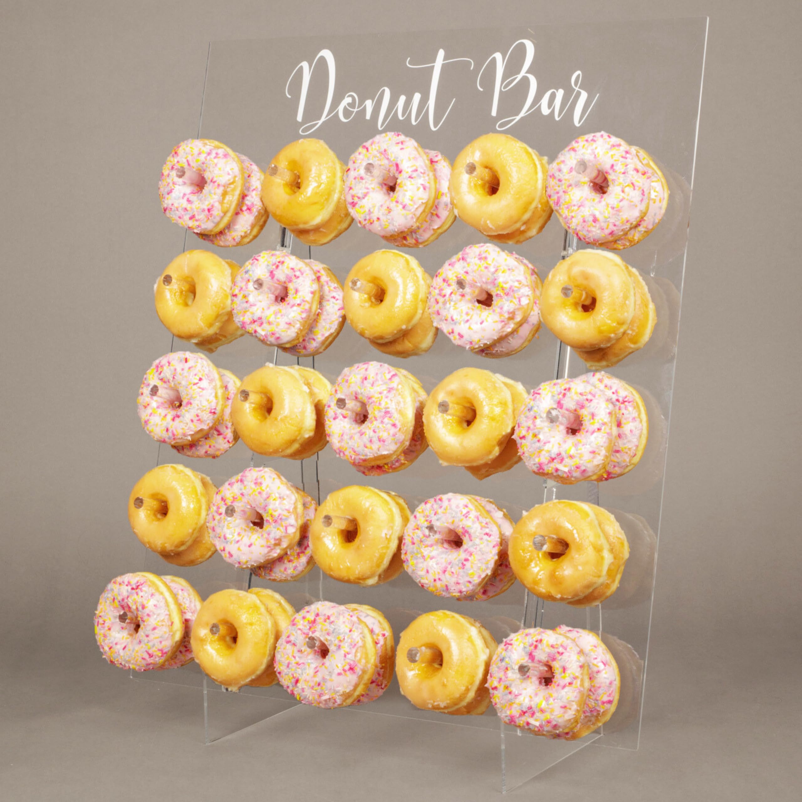 Acrylic Donut Wall Display Stand - Holds 50 Donuts | XL Donut Board for Weddings, Parties & Events | Large Dessert Holder for Donut Walls, Dessert Tables & Buffet Displays | Perfect for Birthday Celebrations, Baby Showers & Corporate Events