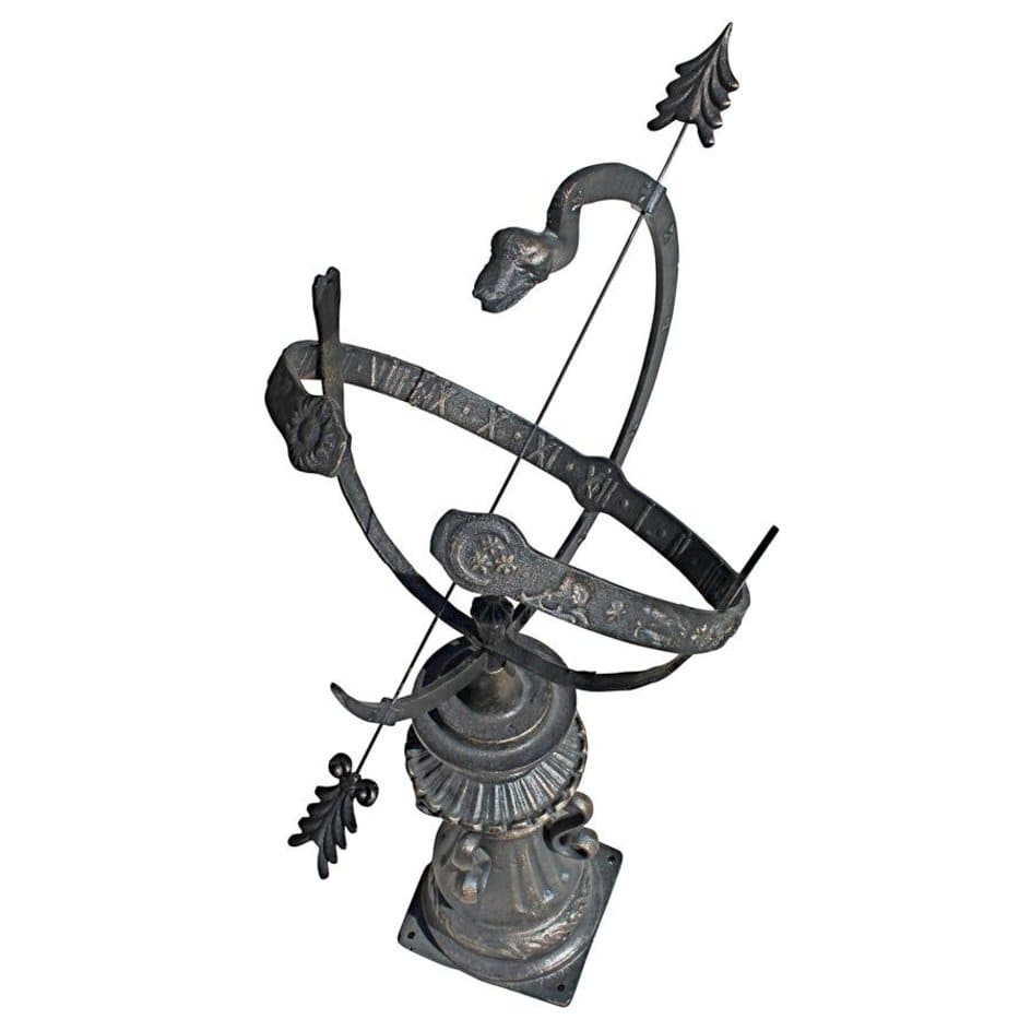 Design Toscano Authentic Hyde Park Garden Armillary Sphere - Vintage Outdoor Decor for Patio, Garden, and Backyard