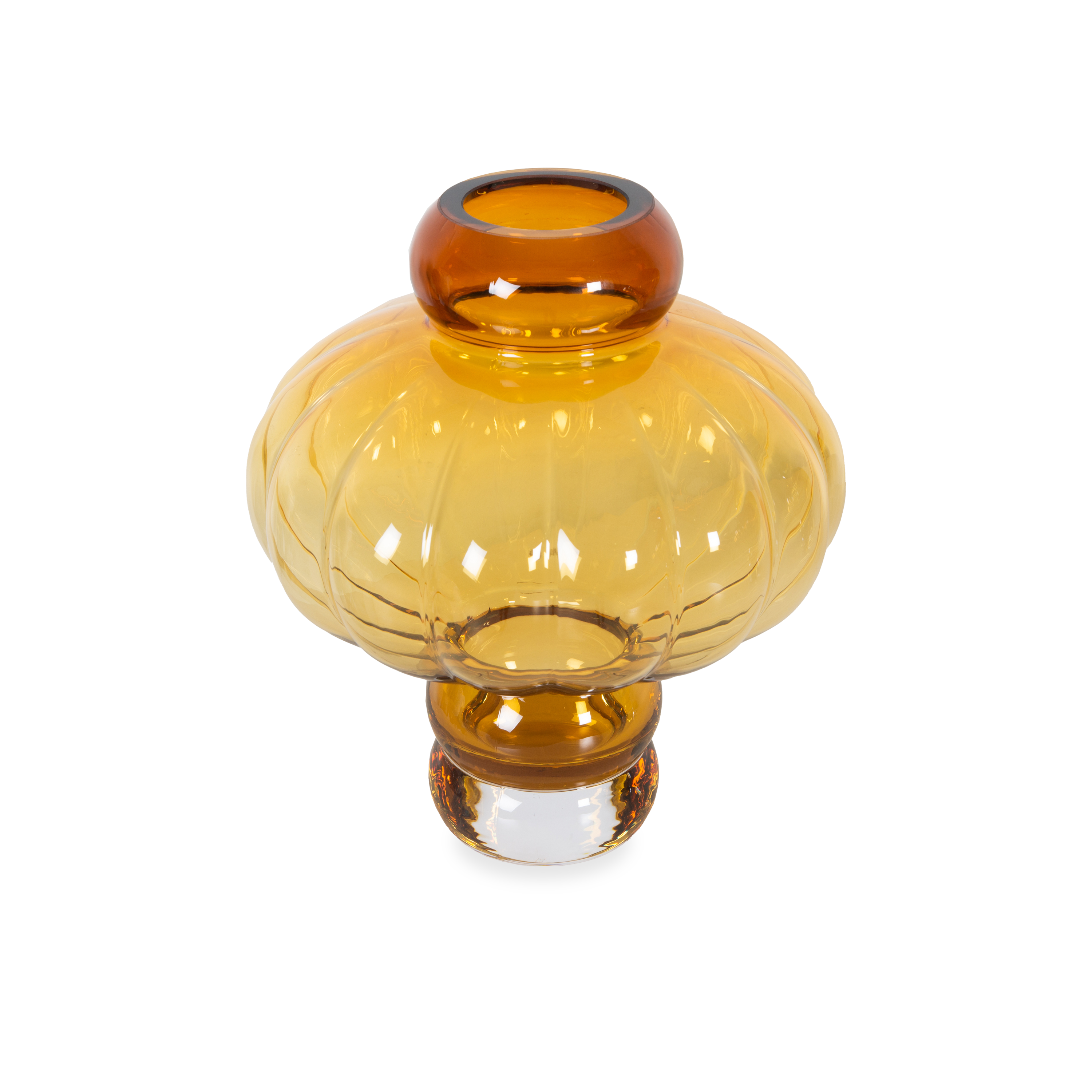 Amber Glass Balloon Vase - Elegant Floral Centerpiece for Weddings, Home Decor & Special Occasions