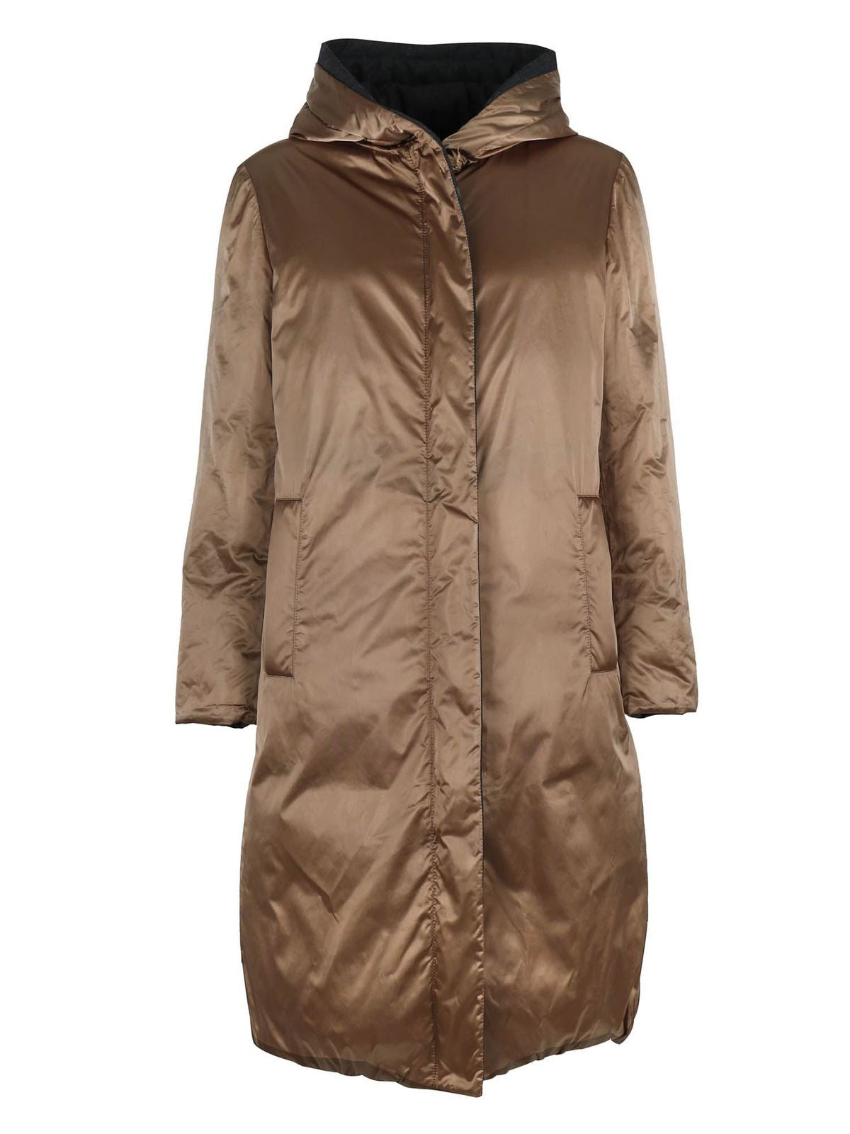 Brunello Cucinelli Light Grey Down Filled Puffer Long Parka Coat for Women - Winter Warm Jacket with Hood, Waterproof Outerwear for Snow & Cold Weather - USA Size S (2/4) - Perfect for Skiing, Travel & Everyday Winter Fashion