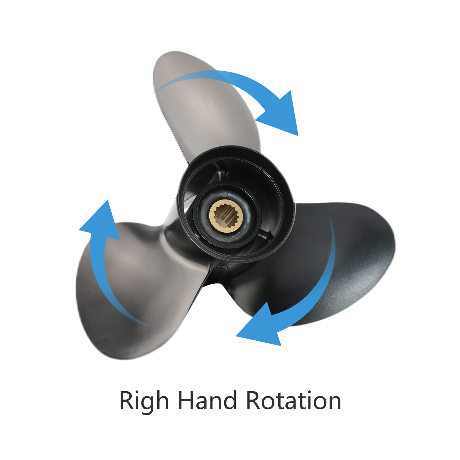 Jetman Aluminum Outboard Propeller 3-Blade 13 Spline RH - Compatible with Suzuki 60HP-140HP Boat Motors (60HP/70HP/75HP/85HP/90HP/100HP/115HP/140HP) - Durable Marine Replacement Part for Fishing, Cruising & Water Sports