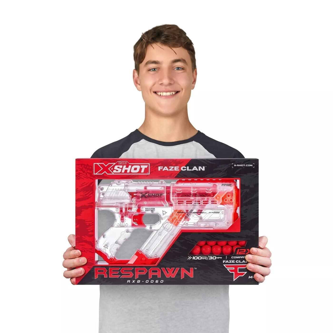 X Shot Faze Clan Respawn Toy Guns - 3 Pack with 36 Dart Balls | Foam Blaster Battle Game for Kids & Adults | Outdoor, Indoor, Party & Nerf War Fun