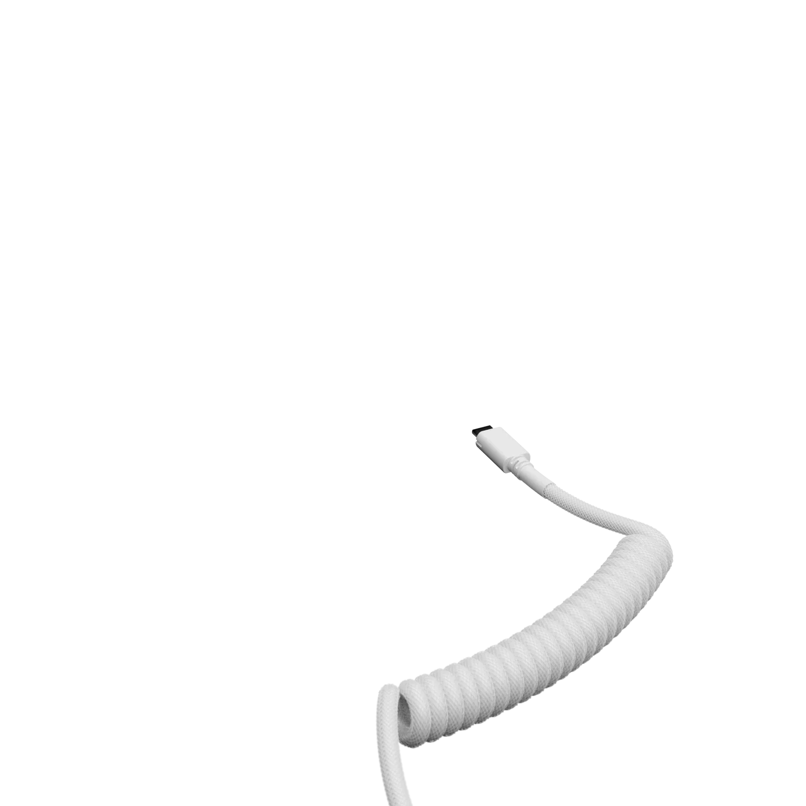 Glorious Coiled Cable Ghost White - Premium Braided USB Cable for Gaming & Office Setup - Perfect for Mechanical Keyboards, Mice & Accessories