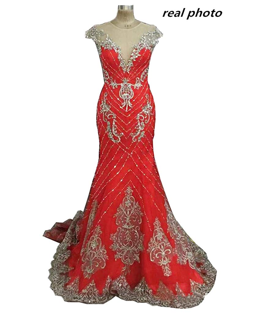Luxury Mermaid Prom Dress with Lace & Crystals - Party & Formal Occasions