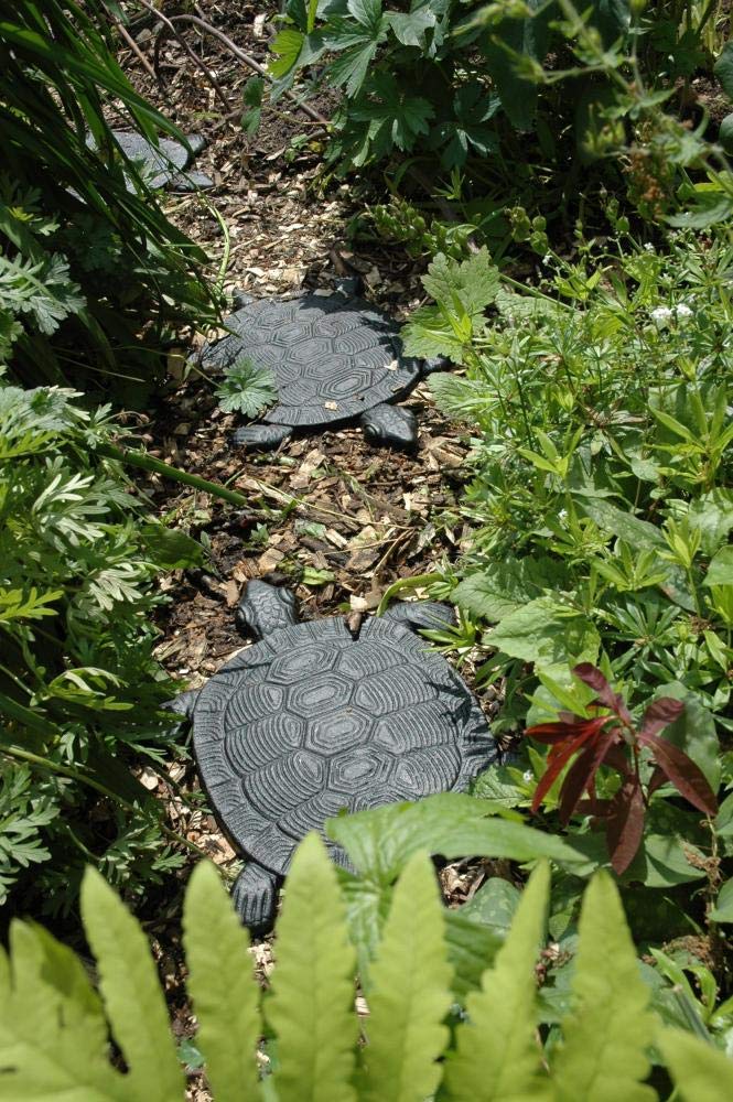 Esschert Design Cast Iron Garden Turtle Stepping Stones - Set of 5, 32 x 23 x 1.8 cm - Decorative Pathway Pavers for Outdoor Landscaping, Yard & Patio Decor