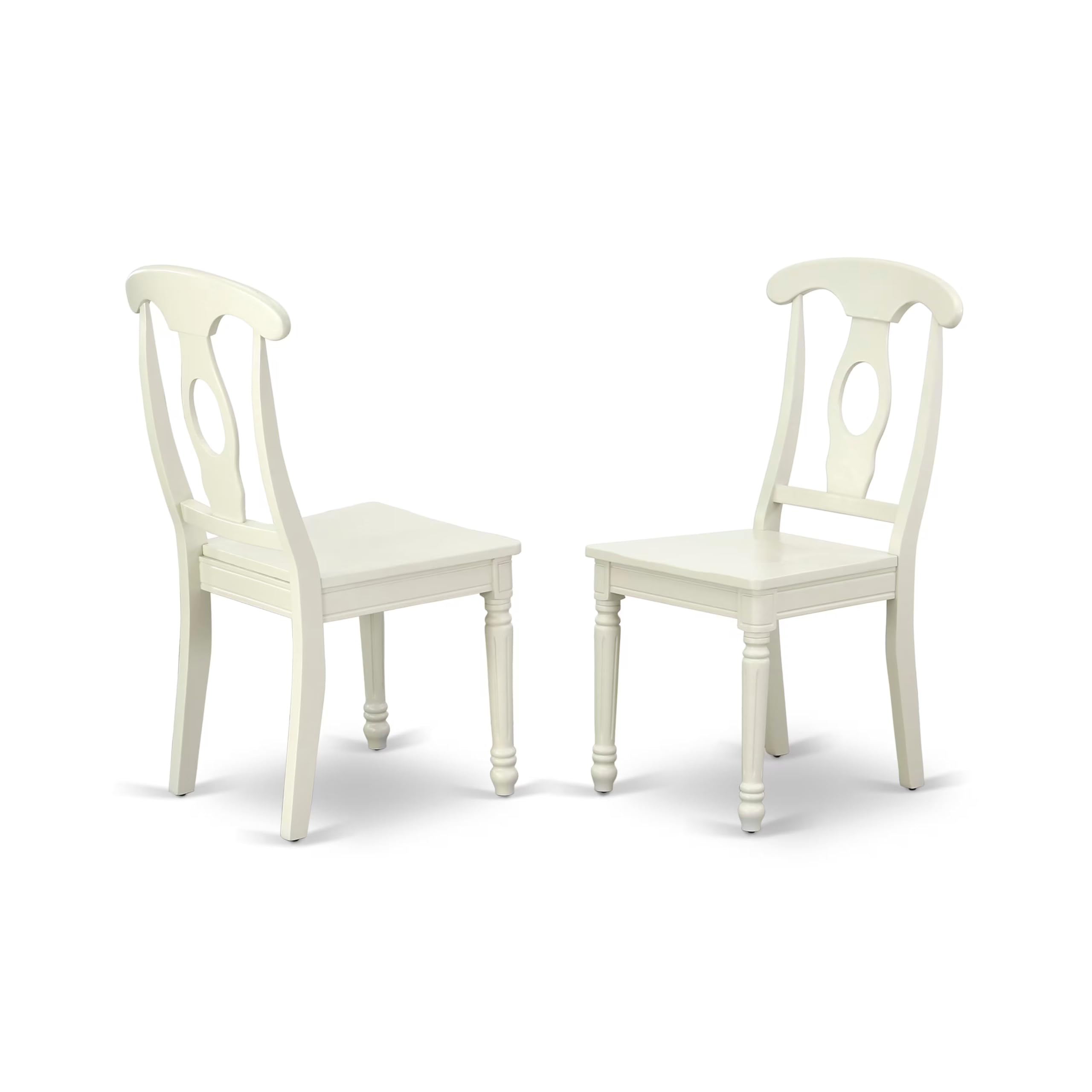 East West Furniture ANKE3-LWH-W 3-Piece Round Dining Table Set with Pedestal Base & 2 Chairs, 36x36 Inch, Linen White - Perfect for Small Kitchen, Breakfast Nook, and Apartment Dining Areas