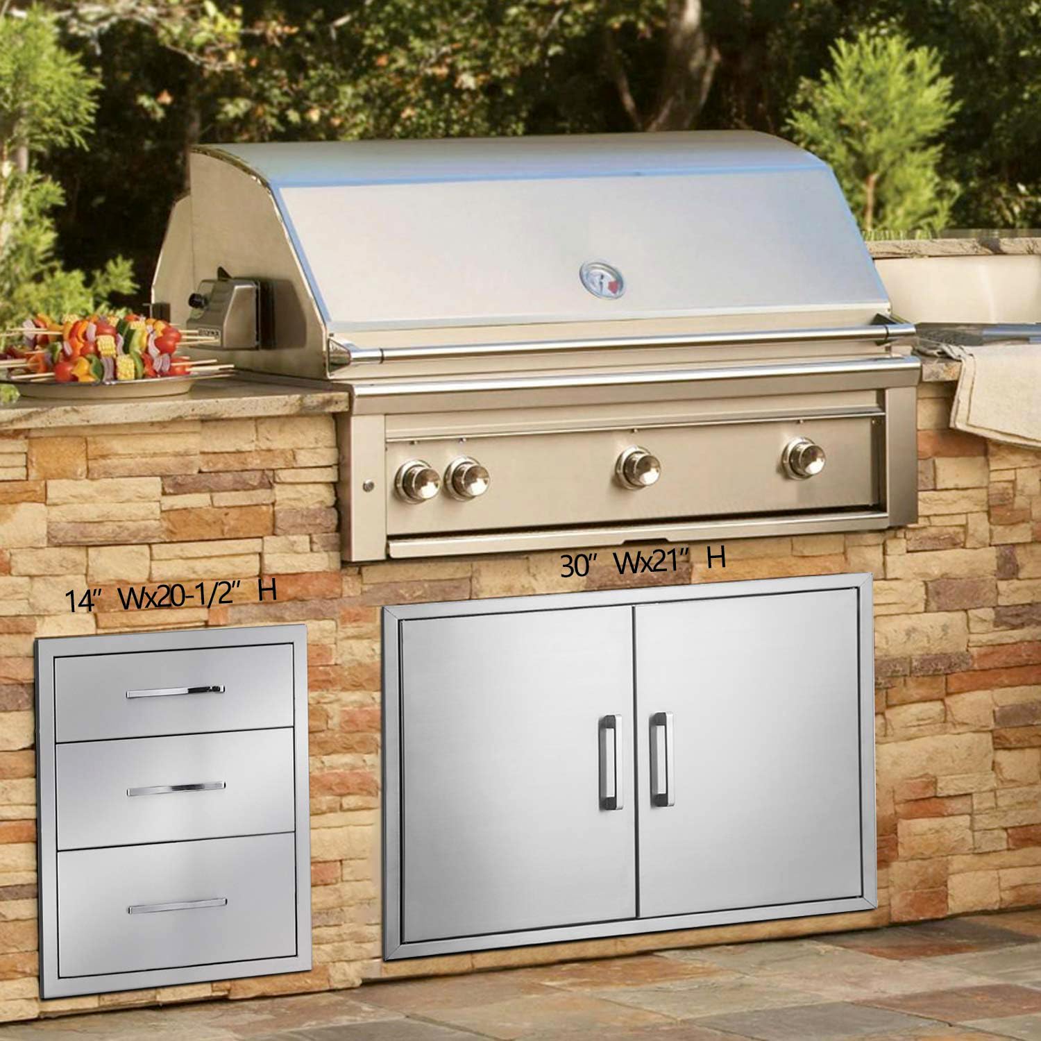 Stainless Steel Outdoor Kitchen Access Drawers - 14