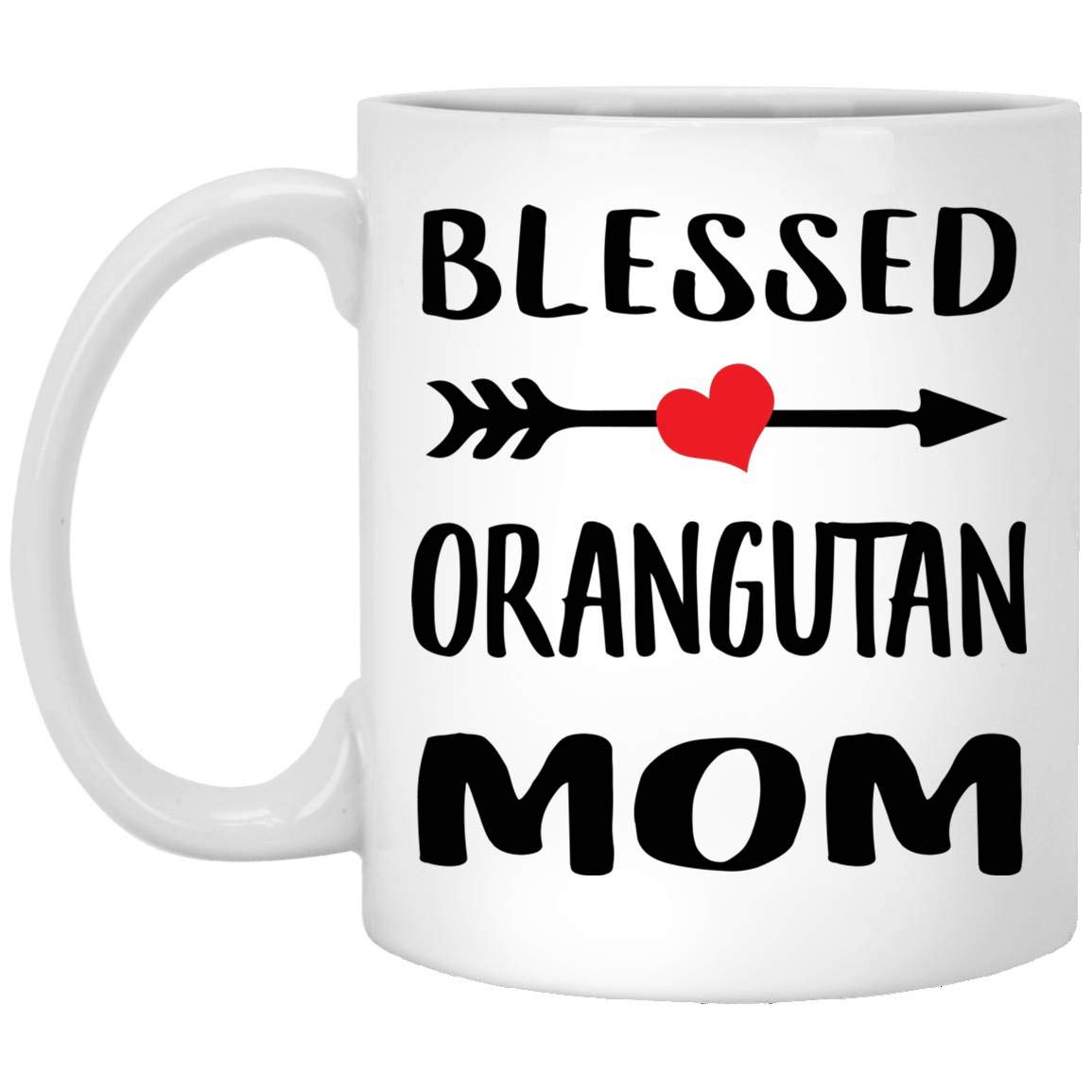 Blessed Orangutan Mom Funny Coffee Mug - 11 Oz White Ceramic Cup - Perfect Christmas 2024 Gift for Women - Great for Office, Home & Coffee Lovers