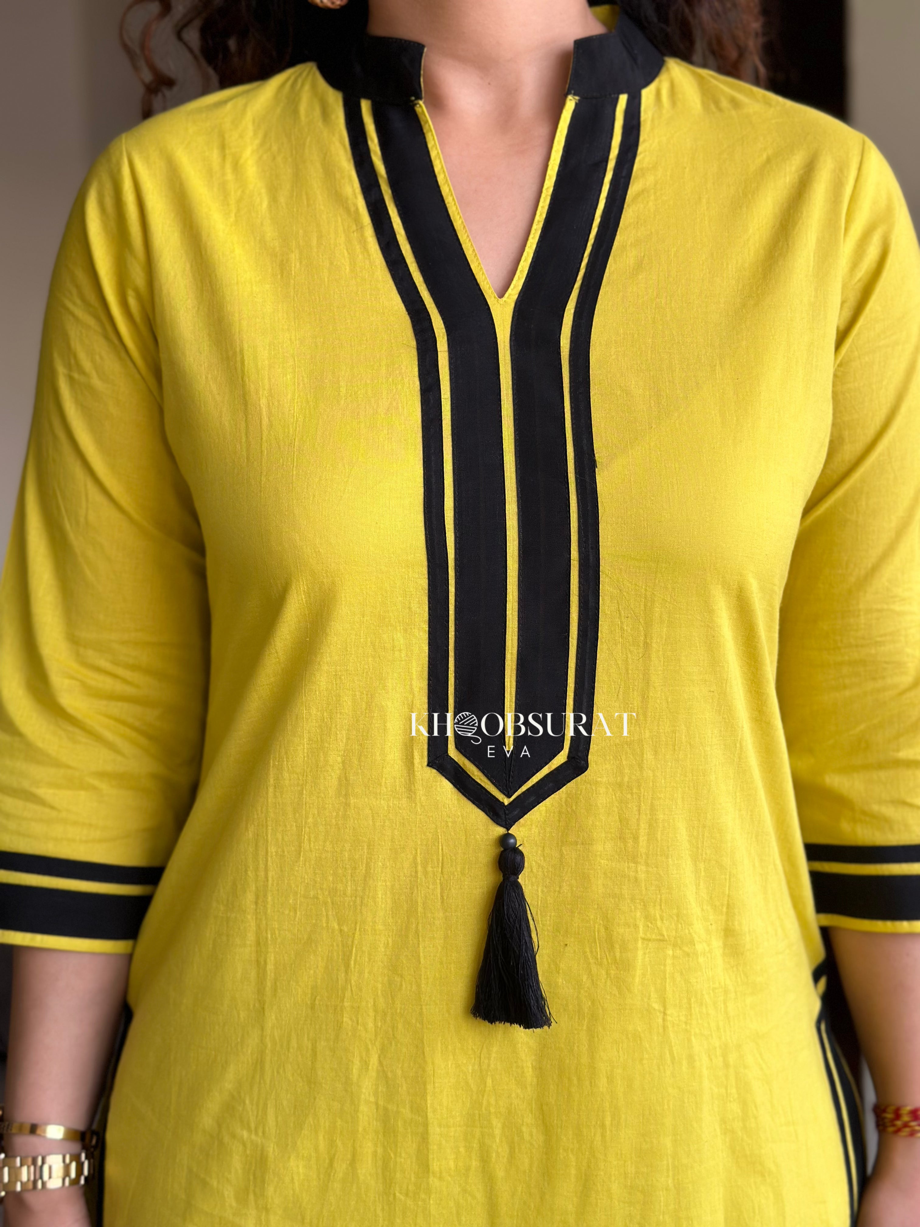 Desi Doll Yellow Kurta Set for Girls - Traditional Indian Ethnic Wear for Festivals, Parties & Special Occasions