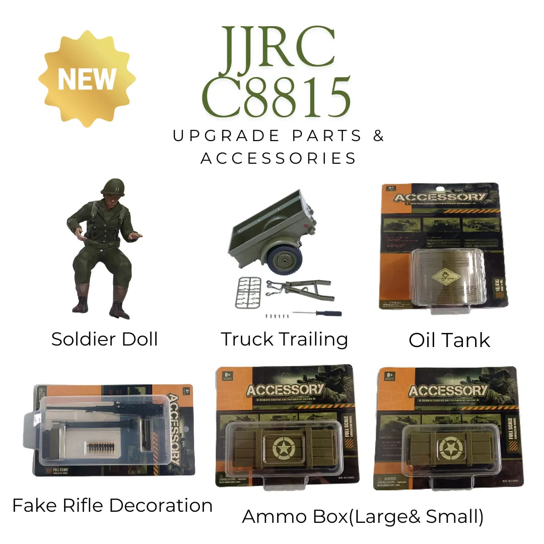 JJRC C8815 1:12 Scale RC Car - Ready to Run Willys Military Jeep RC Truck with Upgradable Parts & Accessories | Off-Road Adventure, Backyard Racing, Gift for Kids & Adults