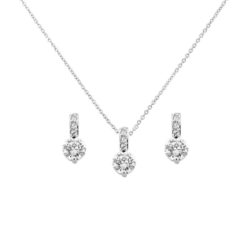 Elegant Silver Crystal Bridal Jewelry Set 3830 - Perfect for Weddings, Bridal Showers & Special Occasions