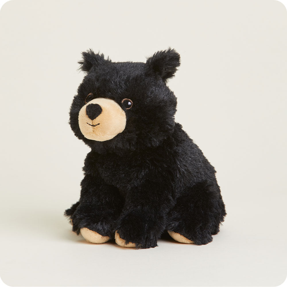 Black Bear Warmies Junior Plush Toy - Microwaveable Heating Stuffed Animal for Kids & Adults - Perfect for Relaxation, Stress Relief & Comfort at Home or Travel