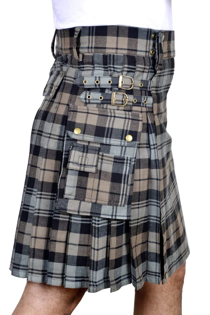 Custom Plus Size Men's Heavy 16oz Tartan Utility Kilt - Durable Scottish Style Kilt for Renaissance Fairs, Highland Games & Cosplay