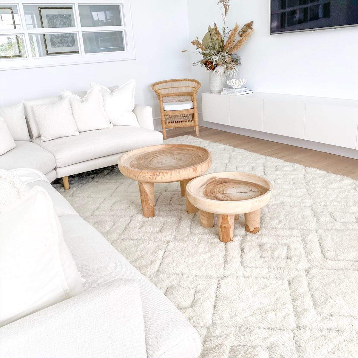 Alina Diamond Pattern Berber Wool Shag Rug - Soft & Luxurious Moroccan Style Area Rug for Living Room, Bedroom & Nursery - Perfect for Cozy Home Decor