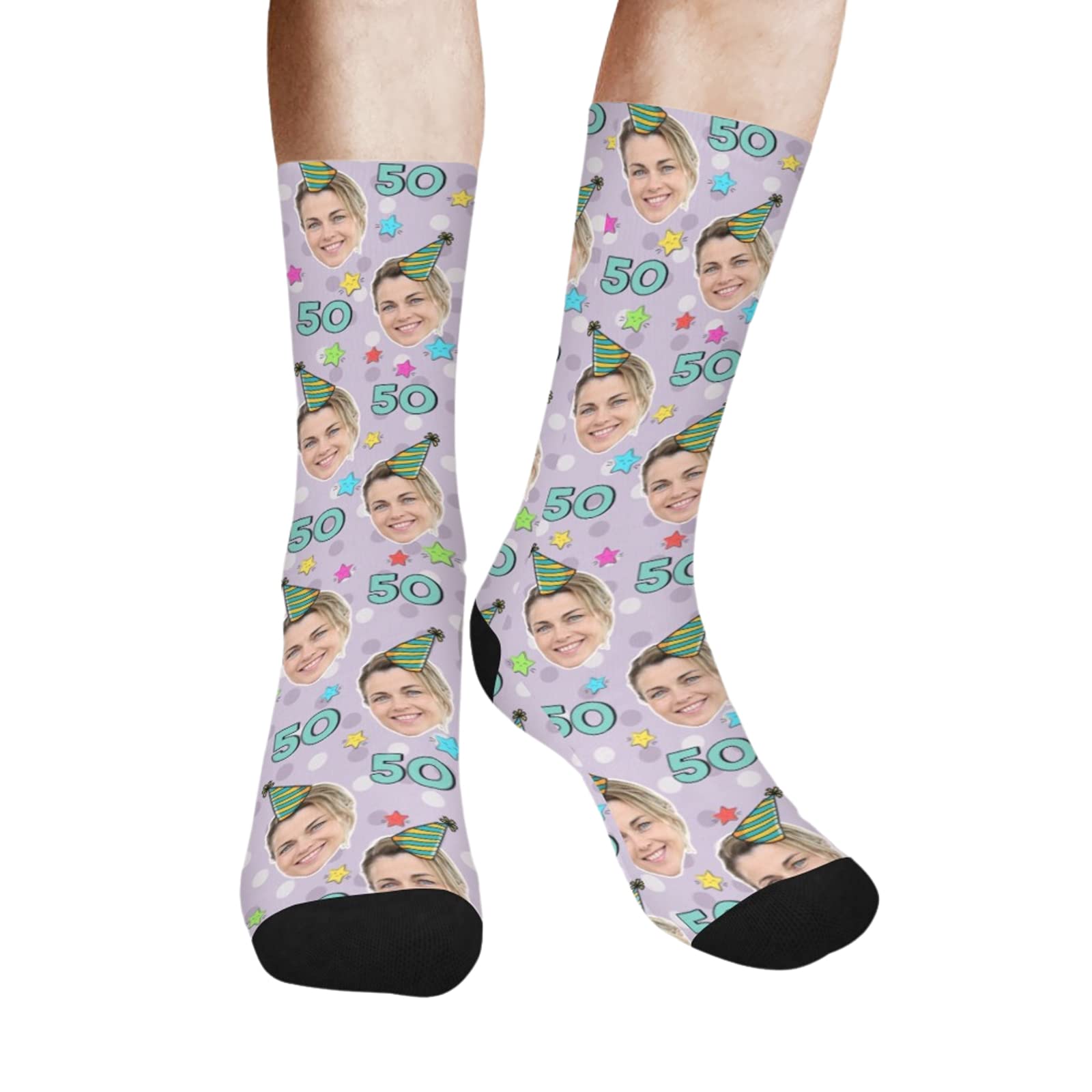 Custom Photo Face Crew Socks - Personalized Birthday Gifts for Best Friends, Funny Novelty Socks for Women - Perfect for Parties, Gag Gifts & Unique Present Ideas