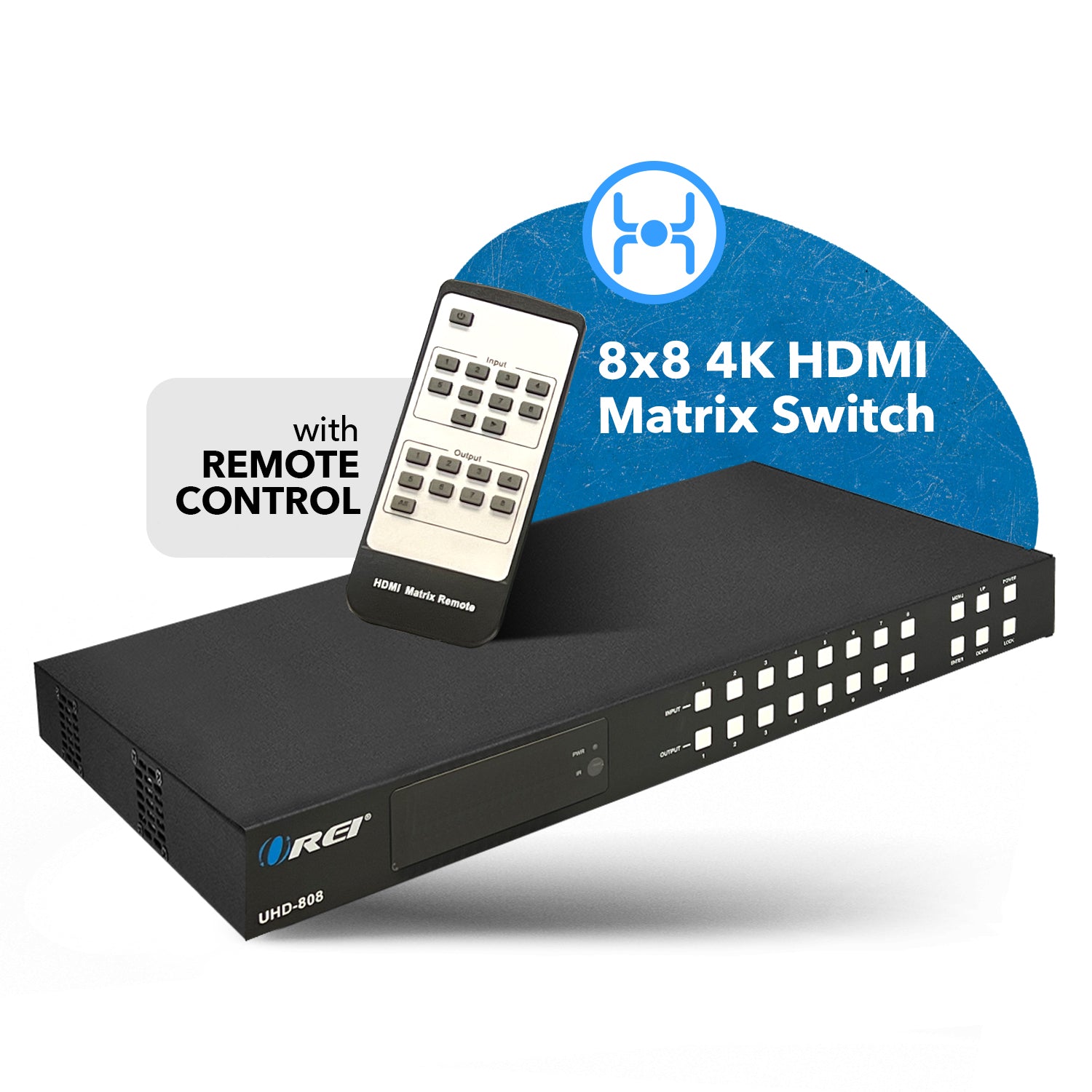 8x8 HDMI Matrix 4K@60Hz with Audio Extraction - Ultra HD 8K Support for Home Theater, Gaming, and Professional AV Setups