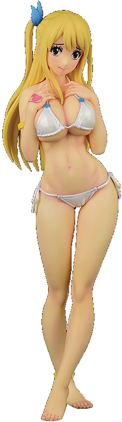 Fairy Tail Lucy Heartfilia Swimsuit Pure in Heart 1/6 Scale PVC Anime Figure - Multicolor Collectible for Anime Fans, Display & Home Decor