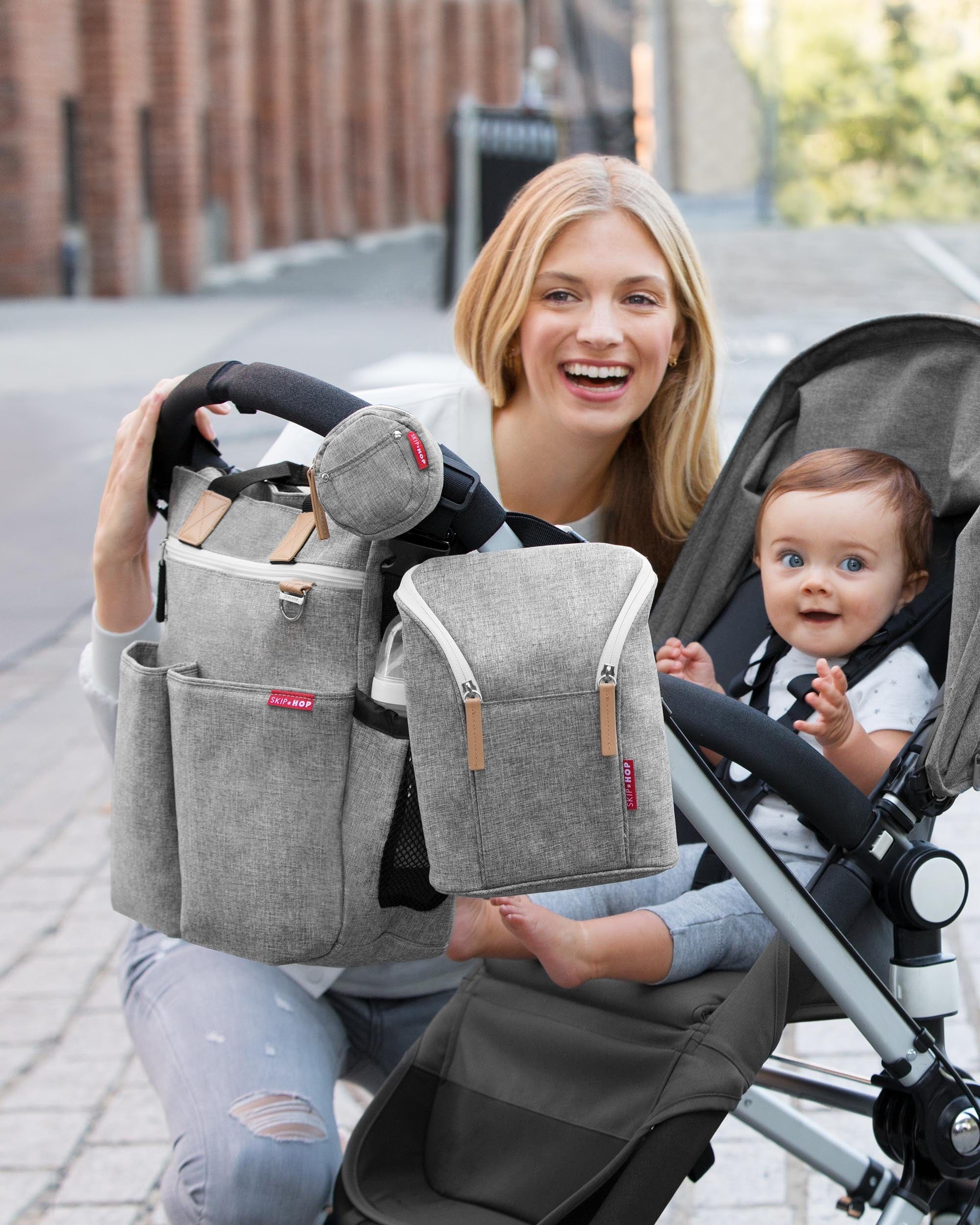 Skip Hop Grab & Go Double Bottle Bag - Insulated Baby Bottle Holder for Twins, Perfect for Daycare, Travel & On-the-Go Parents - BPA-Free & Leak-Proof Design