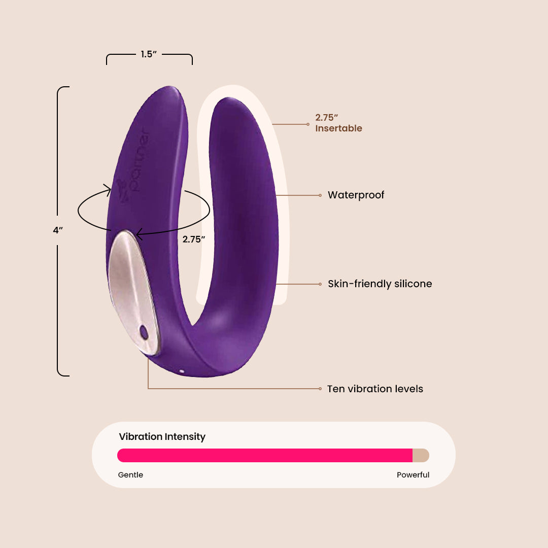 Satisfyer Double Plus Dual Motor Vibrator - Powerful Vaginal & Clitoral Stimulation for Women - Perfect for Solo Play & Couples Intimacy