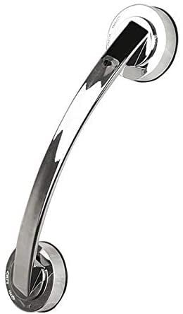 Anti-Slip Bathroom Handrail - Silver Suction Cup Grab Bar for Elderly & Disabled - Secure Bathtub Safety Handle for Seniors