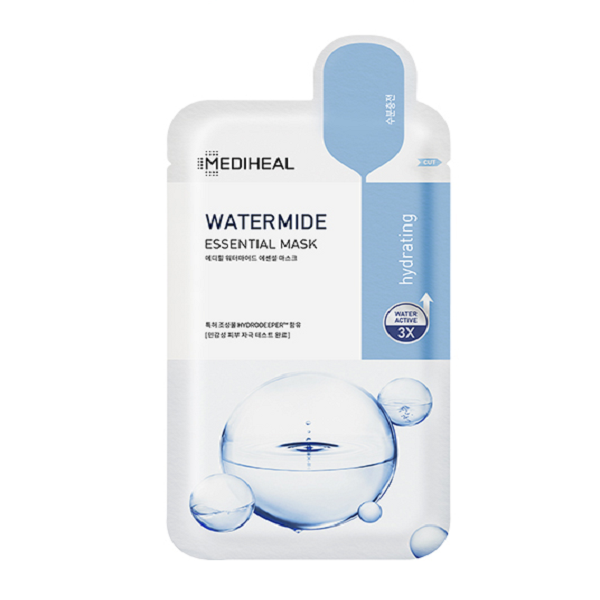 Mediheal Watermide Essential Mask - Hydrating Facial Sheet Mask for Dry Skin | Korean Skincare | Perfect for Daily Use, Spa Days & Travel Skincare Routine