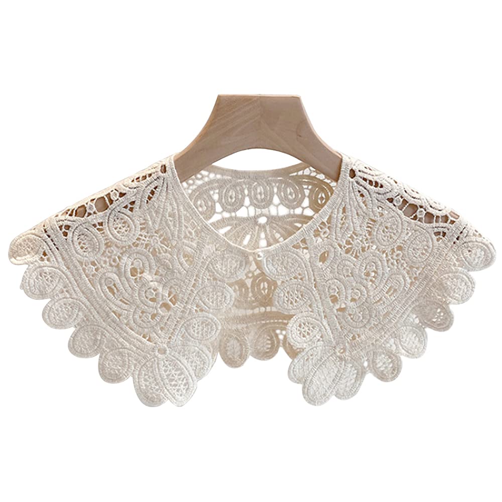 Elegant Hollow Crochet Flower Detachable Collar Shawl - Vintage Fake Collar for Women - Perfect for Weddings, Parties & Boho Fashion Outfits
