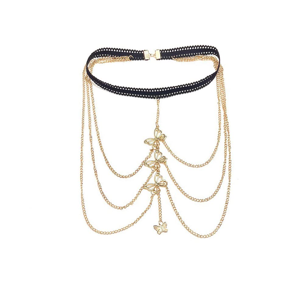 Gold Snake Leg Chain Jewelry for Women - Elegant Thigh Chain with Boho Snake, Butterfly & Pearl Coin Pendant - Perfect for Festival, Beach Party and Boho Fashion Accessories