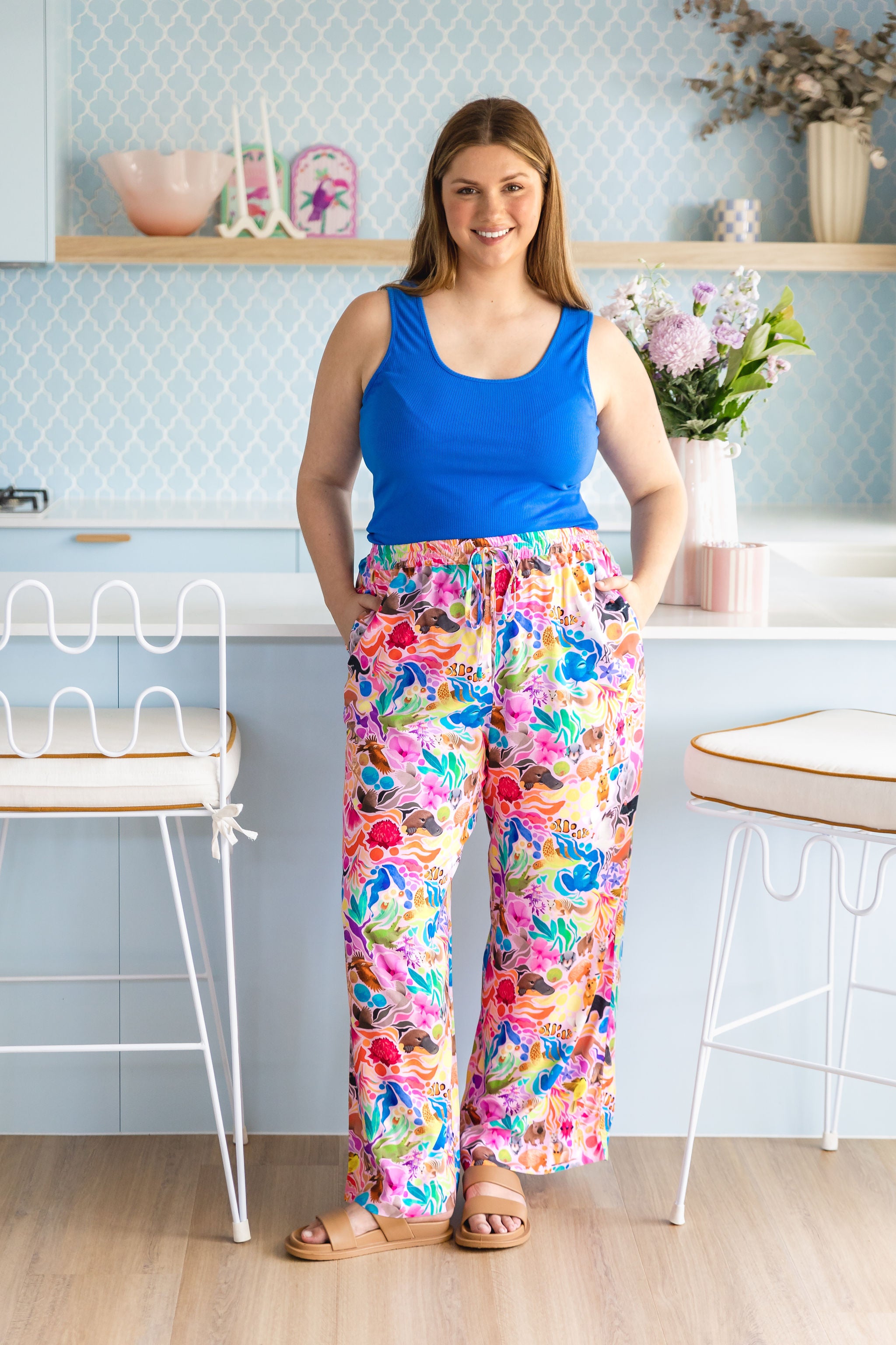 Kasey Rainbow Gina Pants - Women's High Waisted Flare Jeans in Aussie Lilac | Perfect for Casual Wear, Date Nights & Boho Outfits