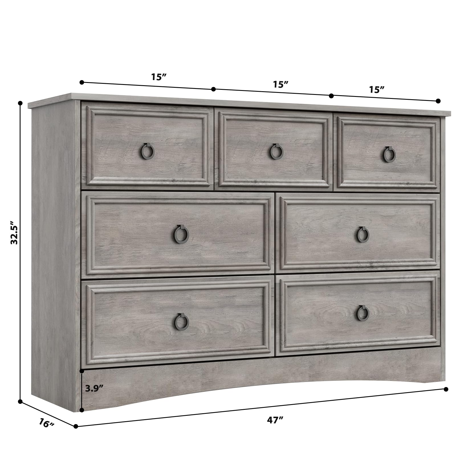 Modern 7-Drawer Dresser for Bedroom - 47.24