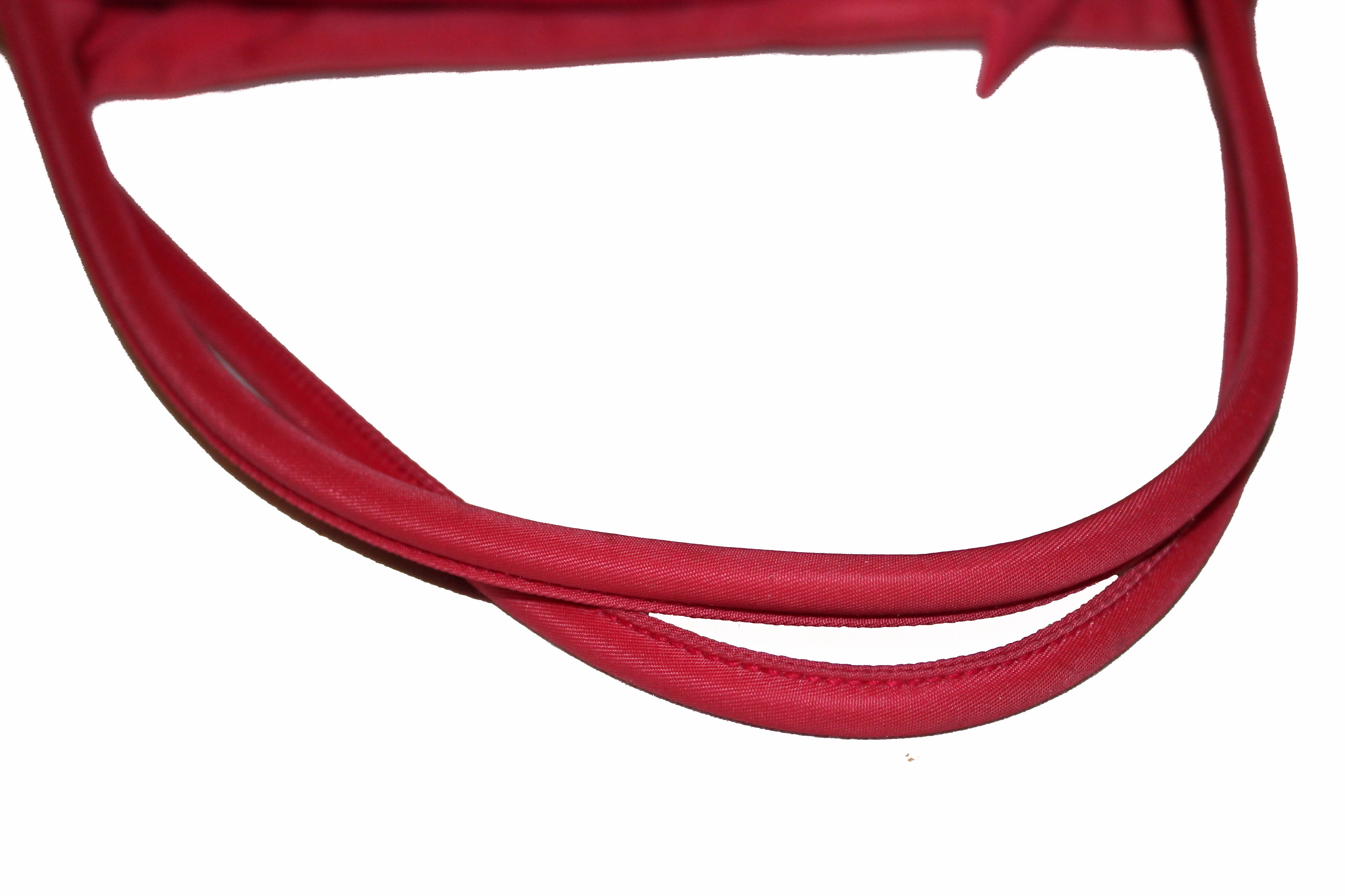 Authentic Prada Red Nylon Small Shoulder Bag for Women | Luxury Designer Crossbody Purse | Perfect for Date Night, Office & Travel
