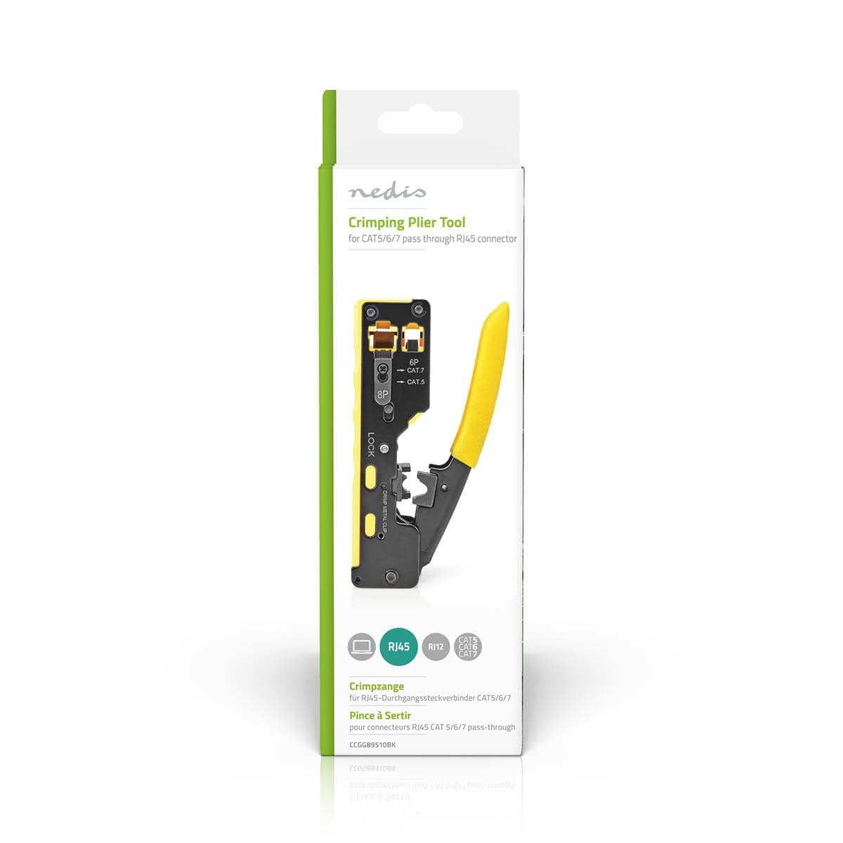 Pass Through Crimping Tool for Network Connectors - Professional RJ45 Crimper for Ethernet Cables - Perfect for Home & Office Network Installations