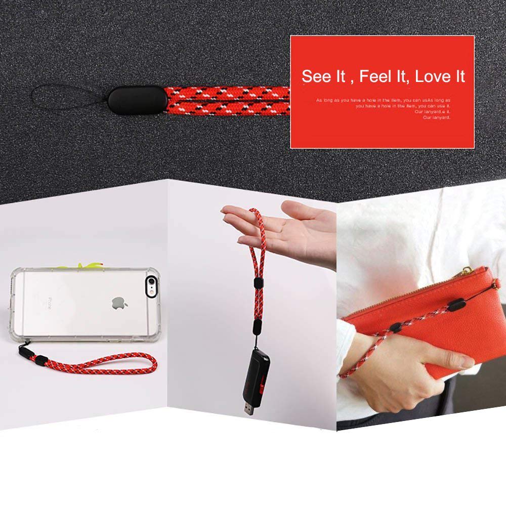 YOUOWO 5 Pack Adjustable Wrist Lanyards - Multi-Purpose Keychain for Keys, Car, Flashlight, Phone & Pen (Black, Red, Blue, Green, White&Black) - Perfect for Work, School, Travel and Outdoor Activities