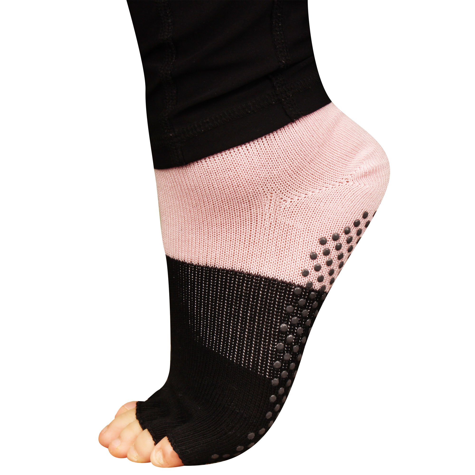 Non-Slip Toeless Yoga Socks for Women - 3 Pairs Breathable Rayon Bamboo Fiber Socks for Yoga, Barre & Pilates - Perfect for Home Workouts, Studio Classes and Relaxation