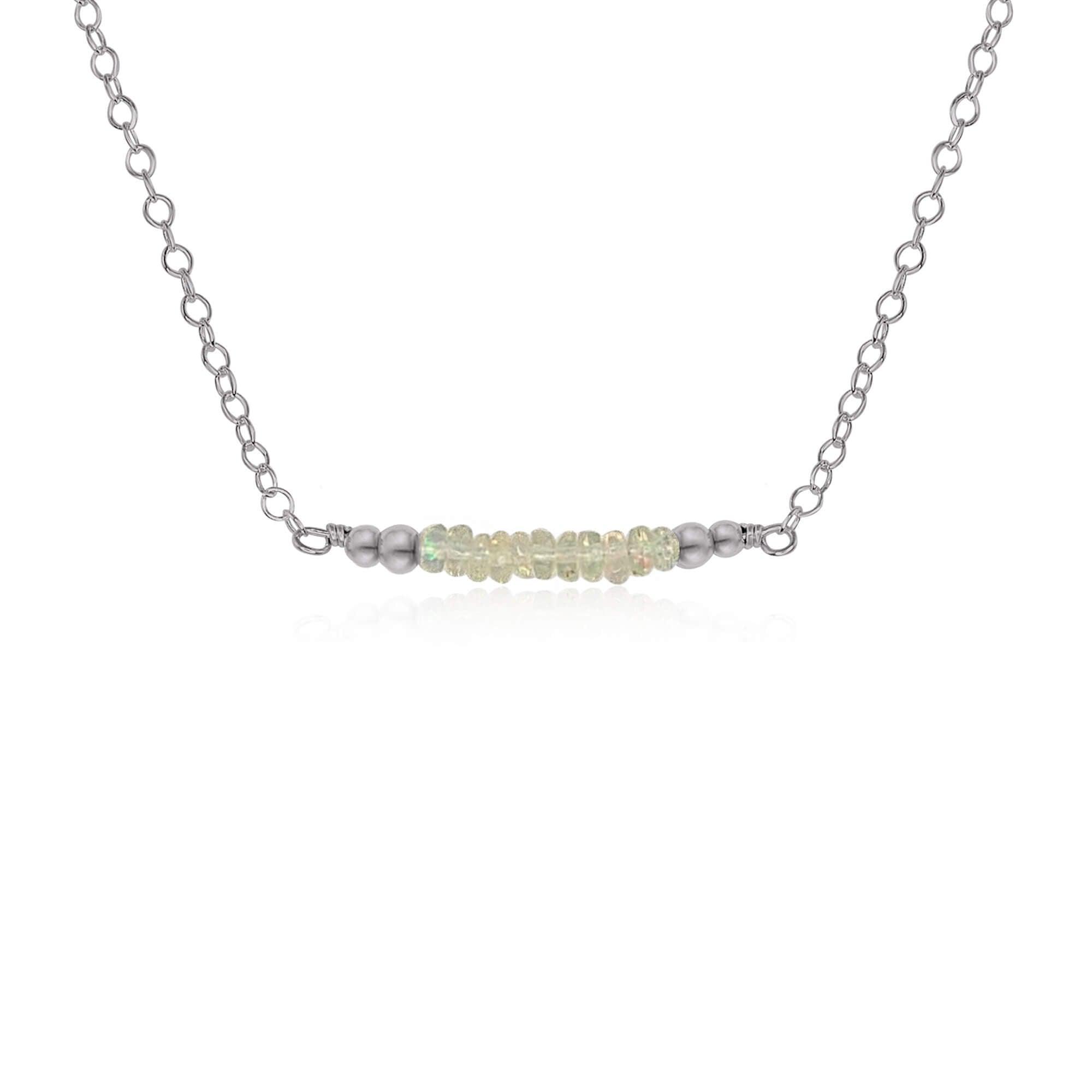 Sparkling Ethiopian Opal Faceted Bead Bar Necklace - Elegant Handmade Jewelry for Women, Perfect for Weddings, Parties & Special Occasions