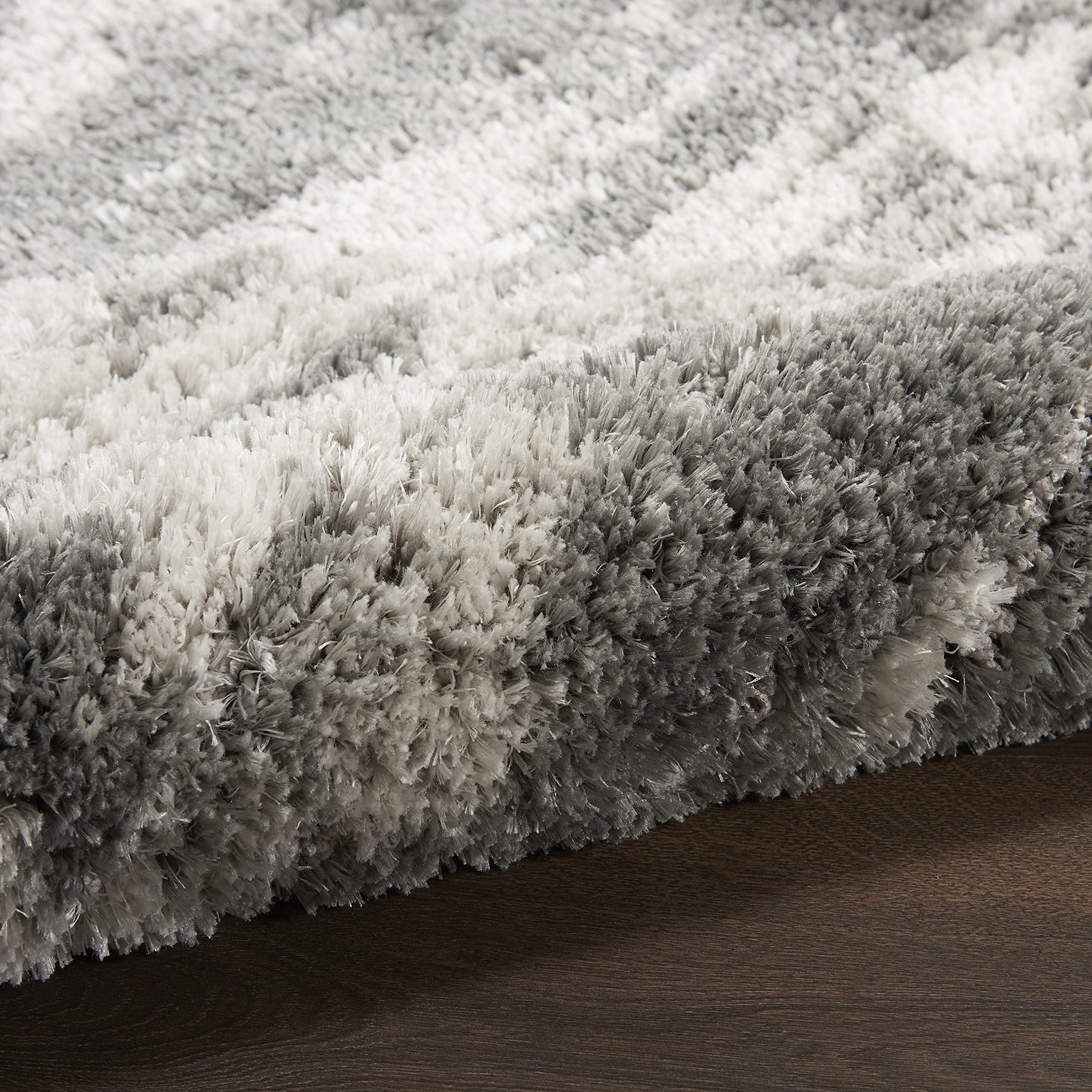 Nourison Luxurious Shag Charcoal/Ivory 4' x 6' Area Rug - Soft Plush, Easy Clean, Non-Shedding, Stain Resistant for Bedroom, Living Room, Dining Room & Kitchen Decor (4x6) - Perfect for Cozy Home, Apartment and Office Spaces