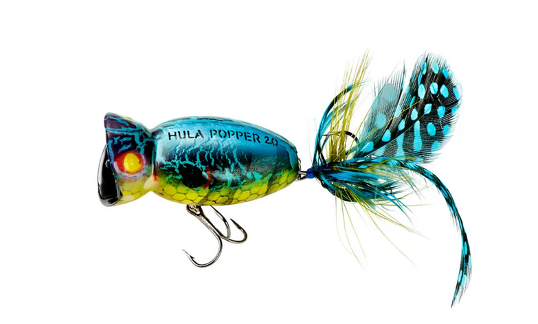 Arbogast Hula Popper 2.0 Topwater Fishing Lure - Best Bass & Pike Bait for Freshwater & Saltwater - Perfect for Morning & Evening Fishing Sessions