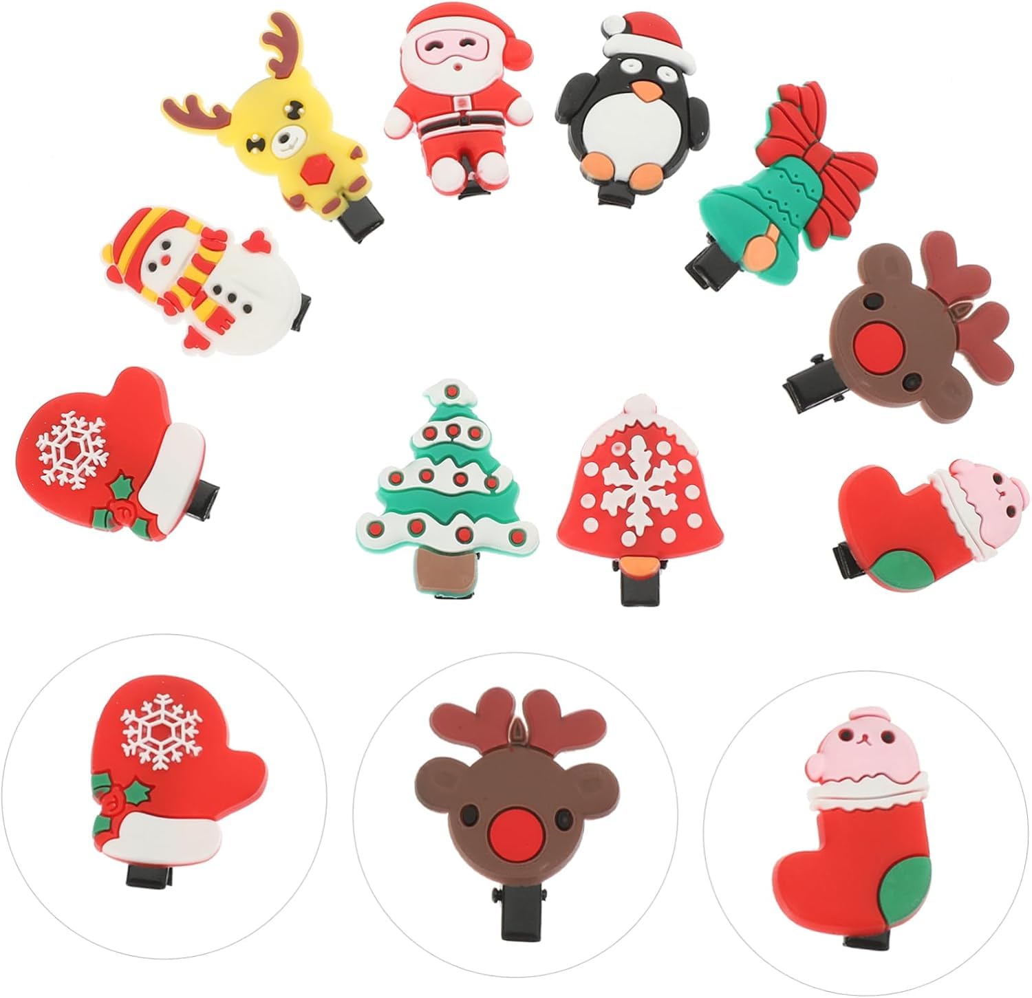 BAKEFY 20 Pack Christmas Hair Bows for Girls - Festive Hair Clips & Hair Accessories for Baby & Kids - Xmas Hair Decorations & Bowknots - Perfect for Holiday Parties, School Events & Family Photos