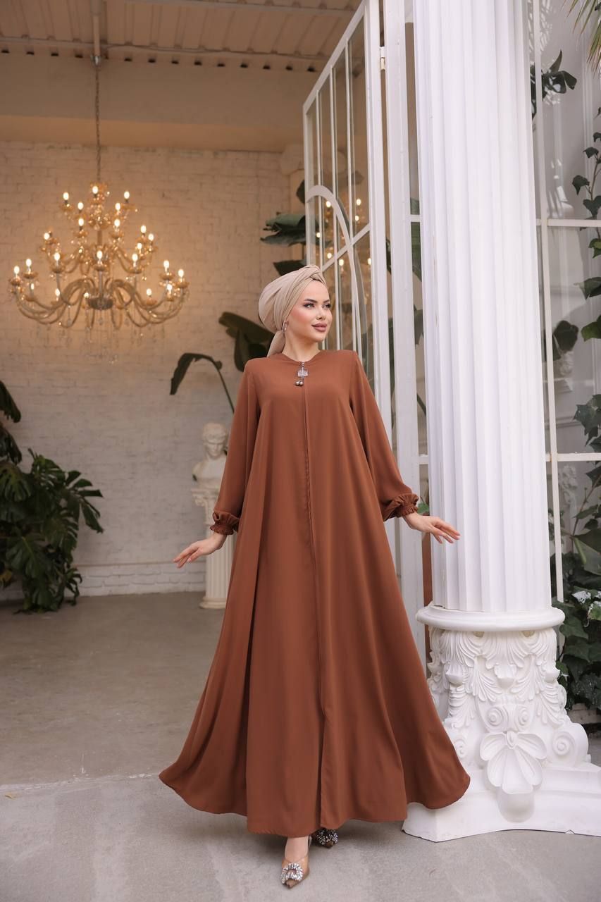 Halah Zipper Front Abaya for Women - 8 Stylish Colors | Modest Islamic Dress for Prayer, Eid & Special Occasions