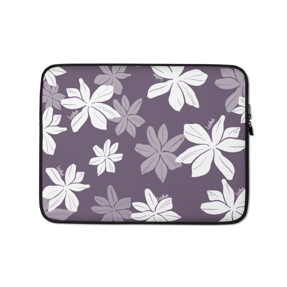 Premium Pikake Laptop Sleeve Case - 13-15 Inch Protective Neoprene Cover for MacBook Air/Pro, Ultrabook - Lightweight & Water-Resistant for Work, School, Travel & Commuting